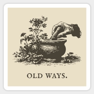 Traditional Mortar and Pestle Old Ways Illustration Sticker